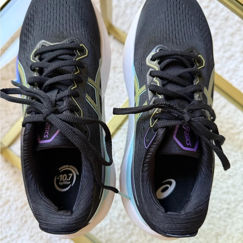 ASICS Women's Black and Blue Athletic Shoes Size 8.5 - Picture 4 of 7